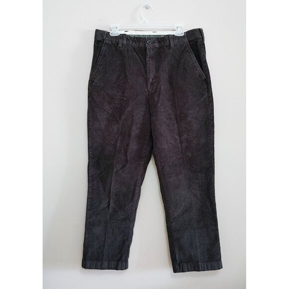 LL Bean Gray Corduroy Pants Mens 35x29 Comfort Waist Straight Leg - Picture 1 of 4